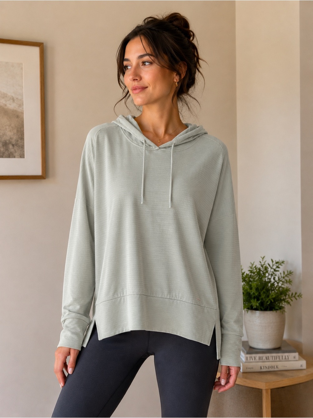 Mondetta Light Sage Hooded Pullover Size S